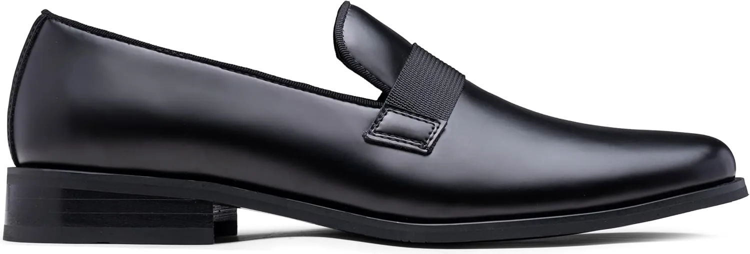 Jousen Men's Tuxedo Shoes Black Dress Shoes for Men Business Formal Mens Loafers Slip On