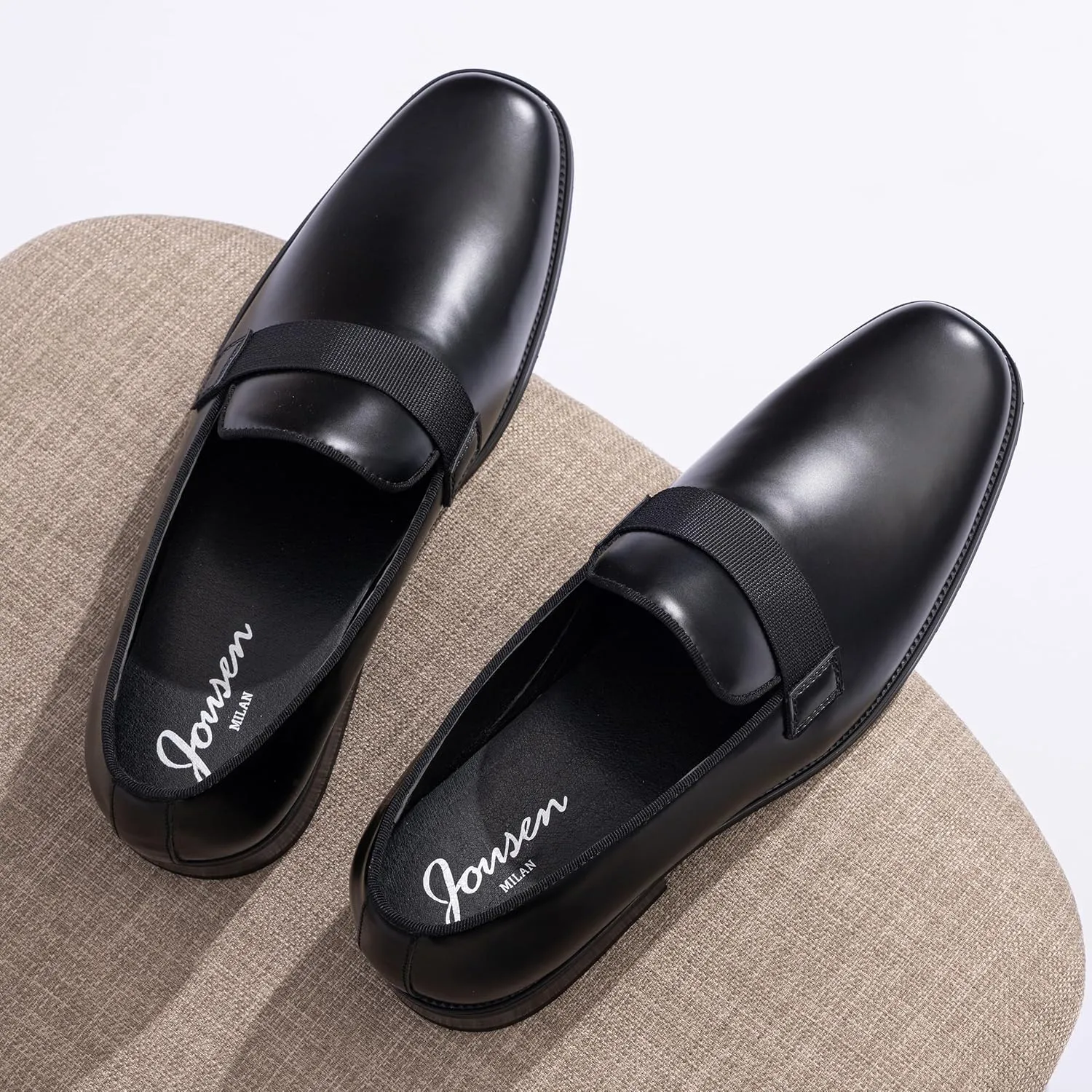Jousen Men's Tuxedo Shoes Black Dress Shoes for Men Business Formal Mens Loafers Slip On