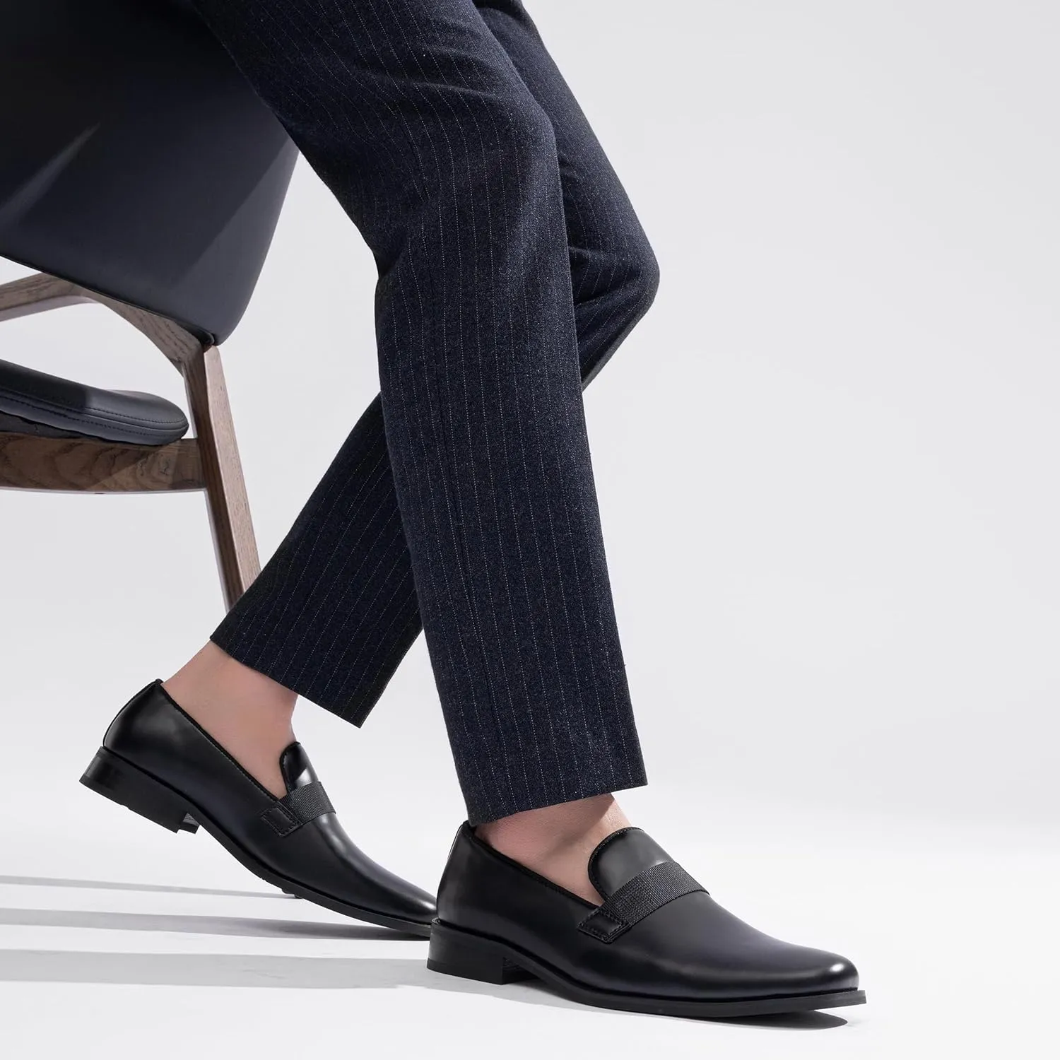 Jousen Men's Tuxedo Shoes Black Dress Shoes for Men Business Formal Mens Loafers Slip On