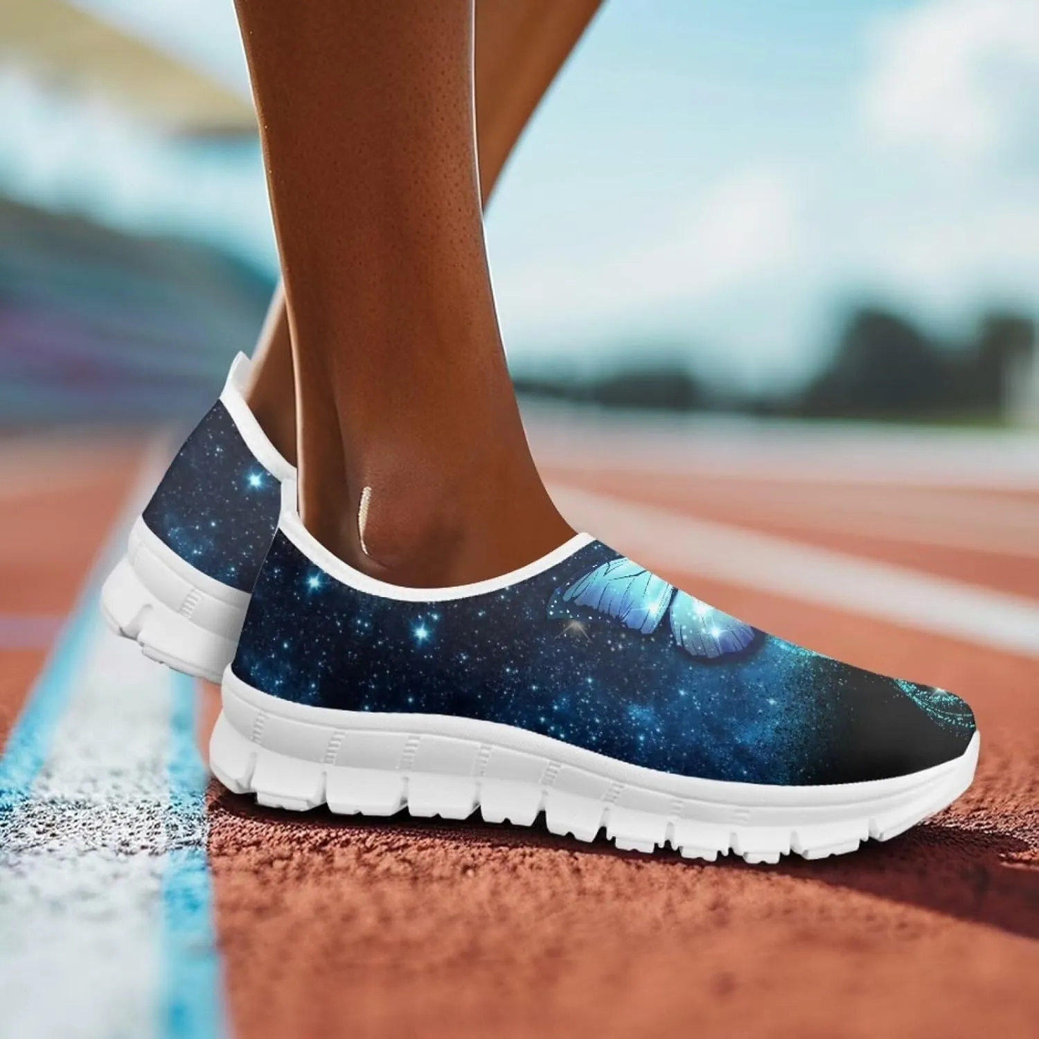 JoyLamoria Sport Shoes Walking Sneakers with Owl Art Design Fashion Women Sneakers Outdoor Art Travel Shoes