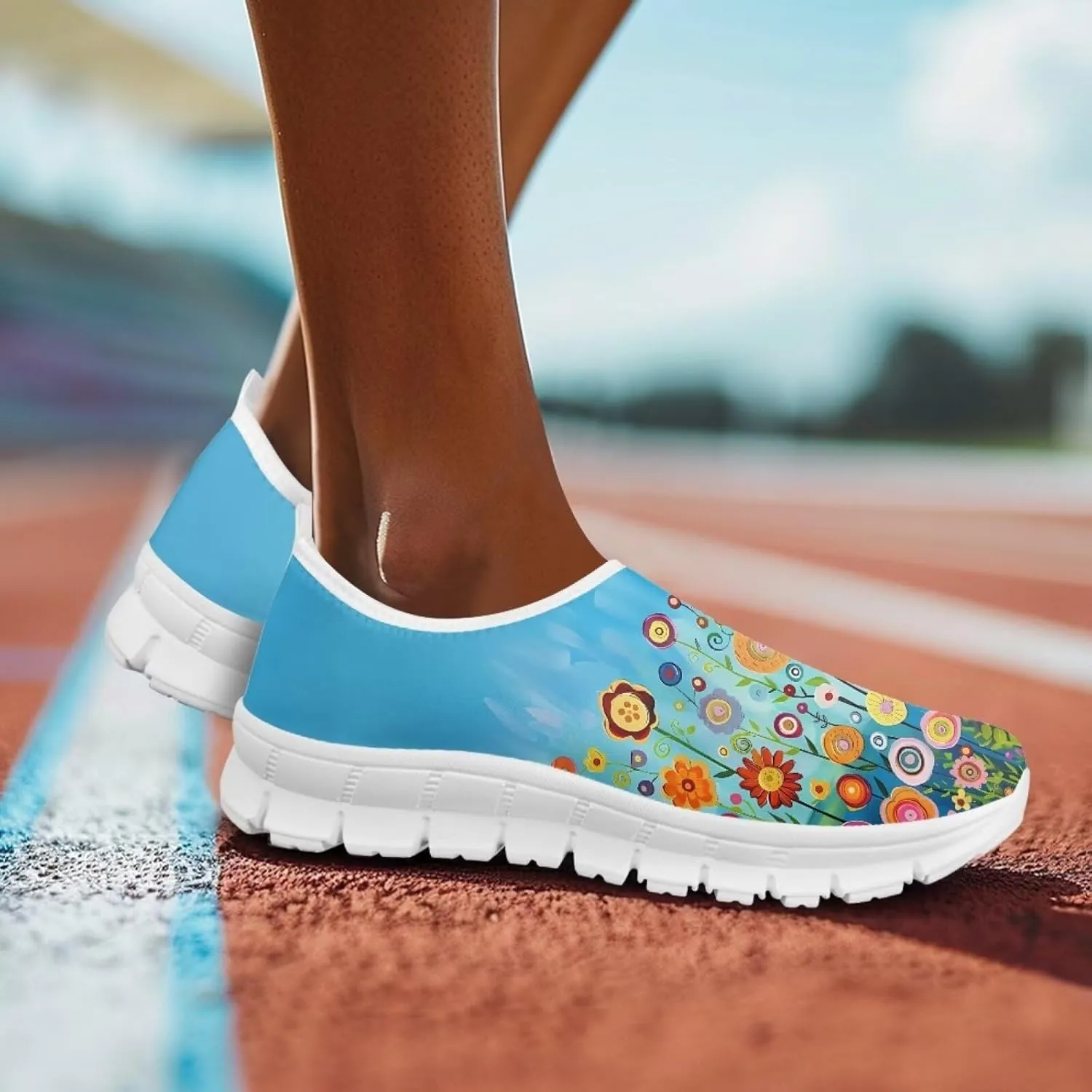 JoyLamoria Women's Loafers Hippie Flower Butterfly Sneakers Fashion Lightweight Low Top Sneakers All-Day Comfort & Support