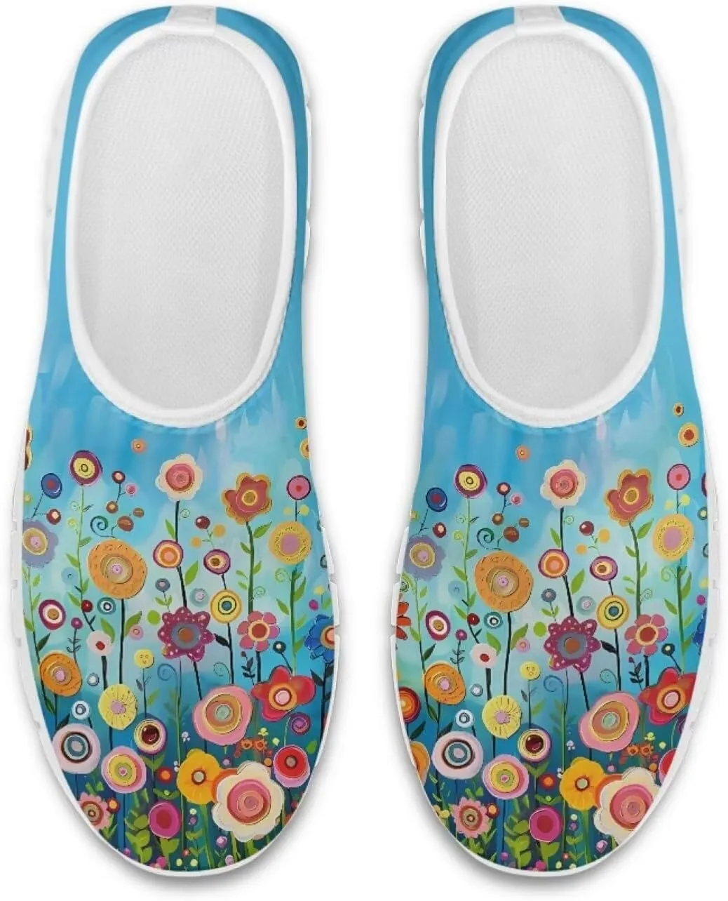 JoyLamoria Women's Loafers Hippie Flower Butterfly Sneakers Fashion Lightweight Low Top Sneakers All-Day Comfort & Support