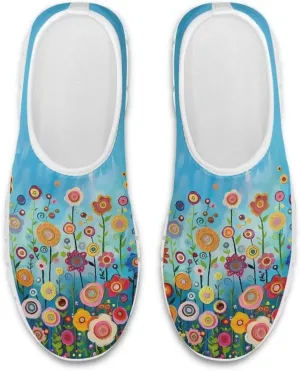 JoyLamoria Women's Loafers Hippie Flower Butterfly Sneakers Fashion Lightweight Low Top Sneakers All-Day Comfort & Support