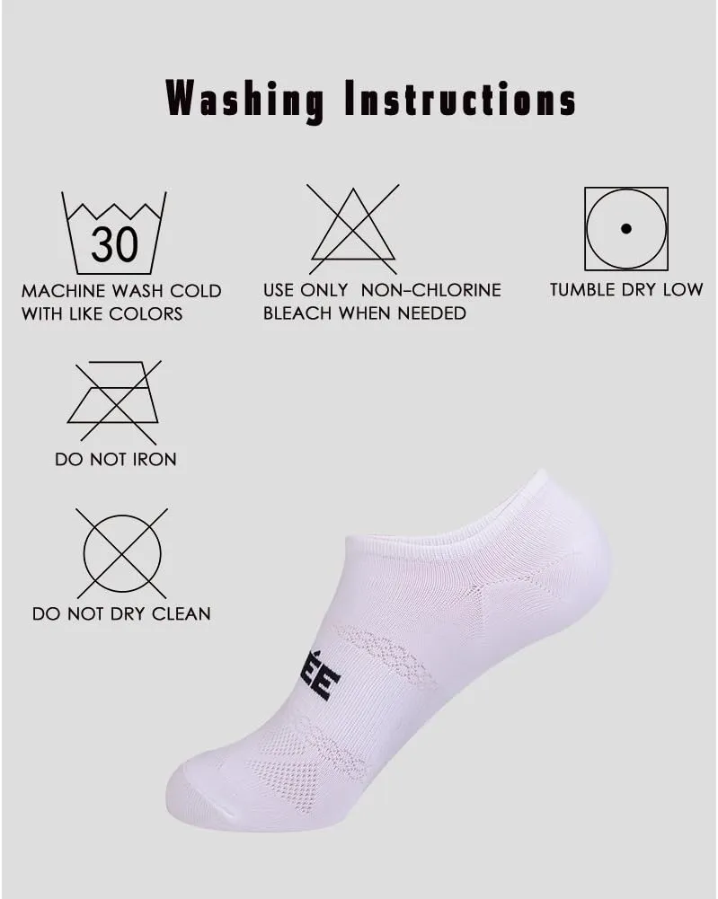 JOYNÉE Men's 6 Pack Casual Cushion Anti-Slid Cotton No Show Socks with Silicone