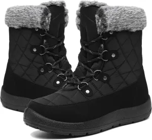 JSWEI Women's Snow Boots Warm and Comfortable Outdoor Non Slip Fur Lined Winter Boots Anti Cold Zipper Snow Boot