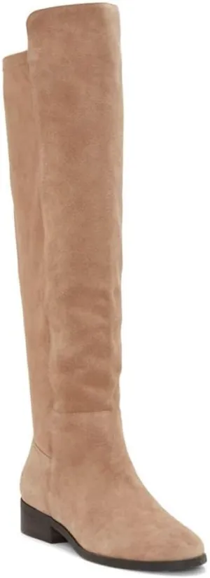 Juliet Holy Womens Knee High Boots Round Toe Chunky Block Heels Suede Fashion Winter Booties
