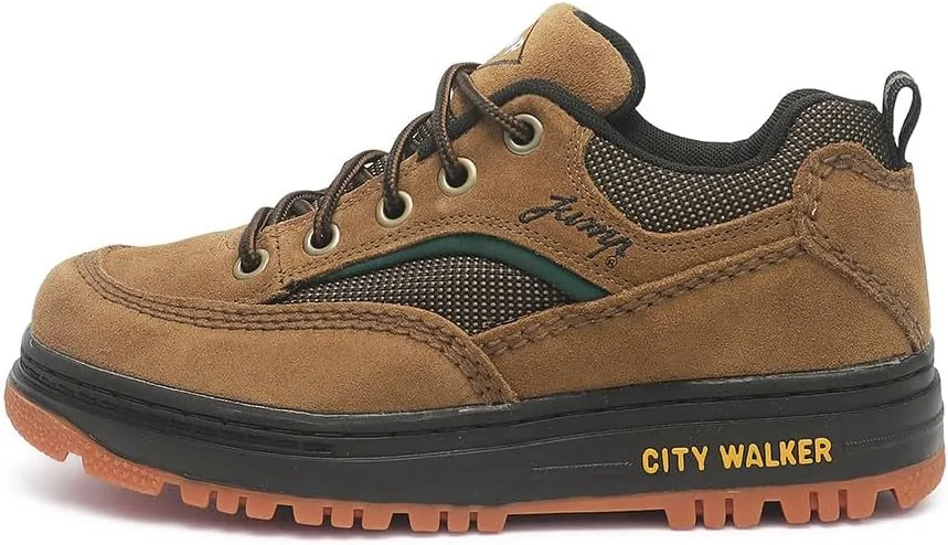 JUMP Unisex Odie Walking Shoes Round-Toe Lace-Up Sneakers Genuine Leather Casual Shoes