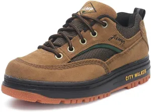 JUMP Unisex Odie Walking Shoes Round-Toe Lace-Up Sneakers Genuine Leather Casual Shoes