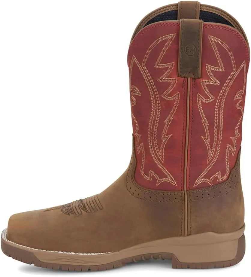 Justin NiTread 11” Composite Toe Boots for Men - Commander Collection - Square Toe Full-Grain Leather Men’s Work Boots with Comfort Footbed and Oil & Slip-Resistant Outsole