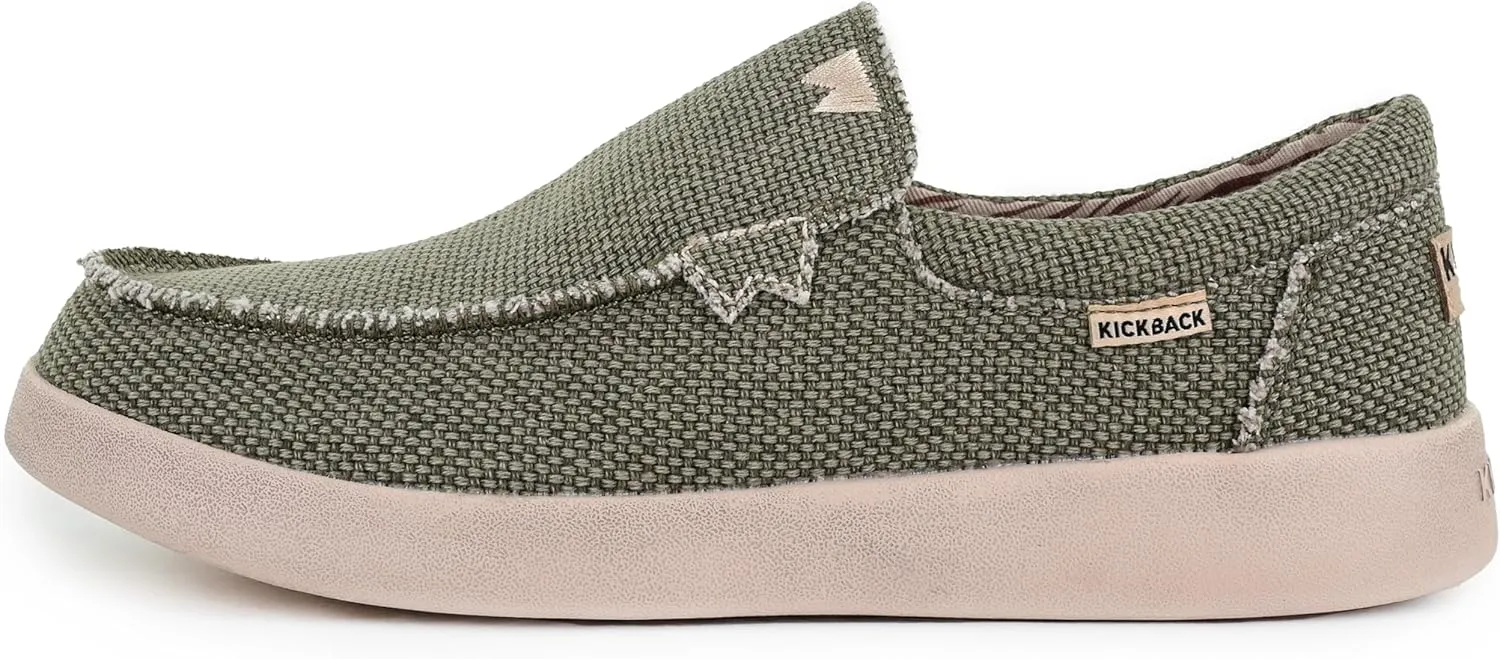 Kickback Don Juan - Mens Slip On Loafers - Lightweight Canvas Slip in Shoes - Mens Loafers - Slip on Summer Shoes - Designed with a Lower Volume to Fit a Slimmer Foot