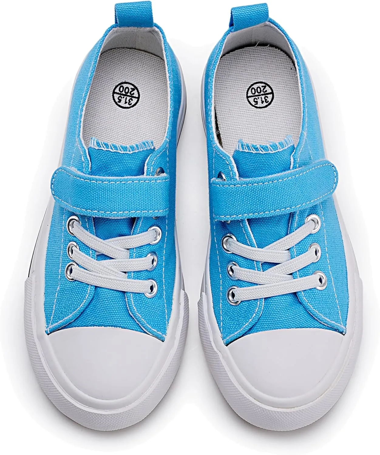 Kids Canvas Sneakers for Boys Girls Lace-up Canvas Shoes Low Top Toddler Walking Shoes Casual Lightweight Adjustable Strap Big Kid Running Sneakers