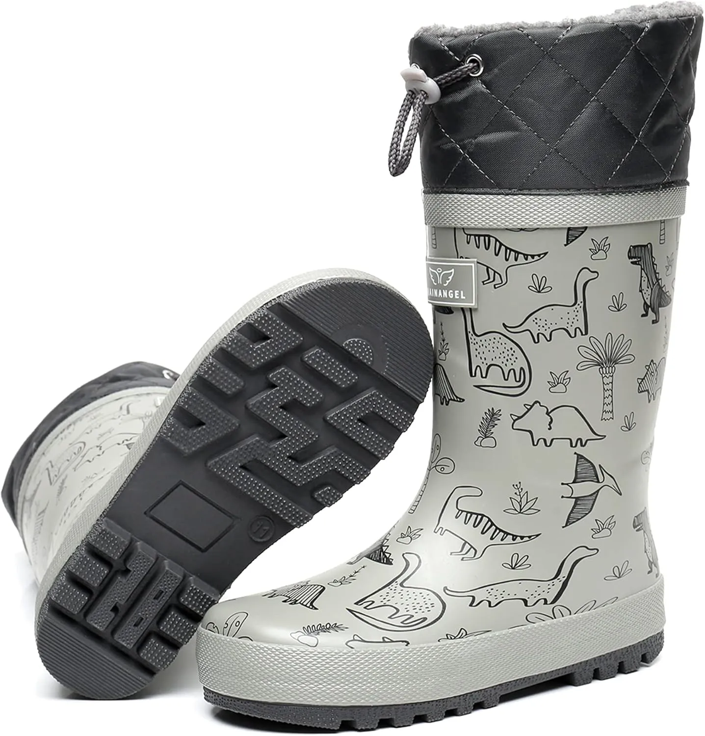 Kids Rain Boots for Girls and Boys with Fur Lining, Waterproof Warm Winter Rubber Rain and Snow Boots-with Fun Printed & Colors for Toddlers and Kids