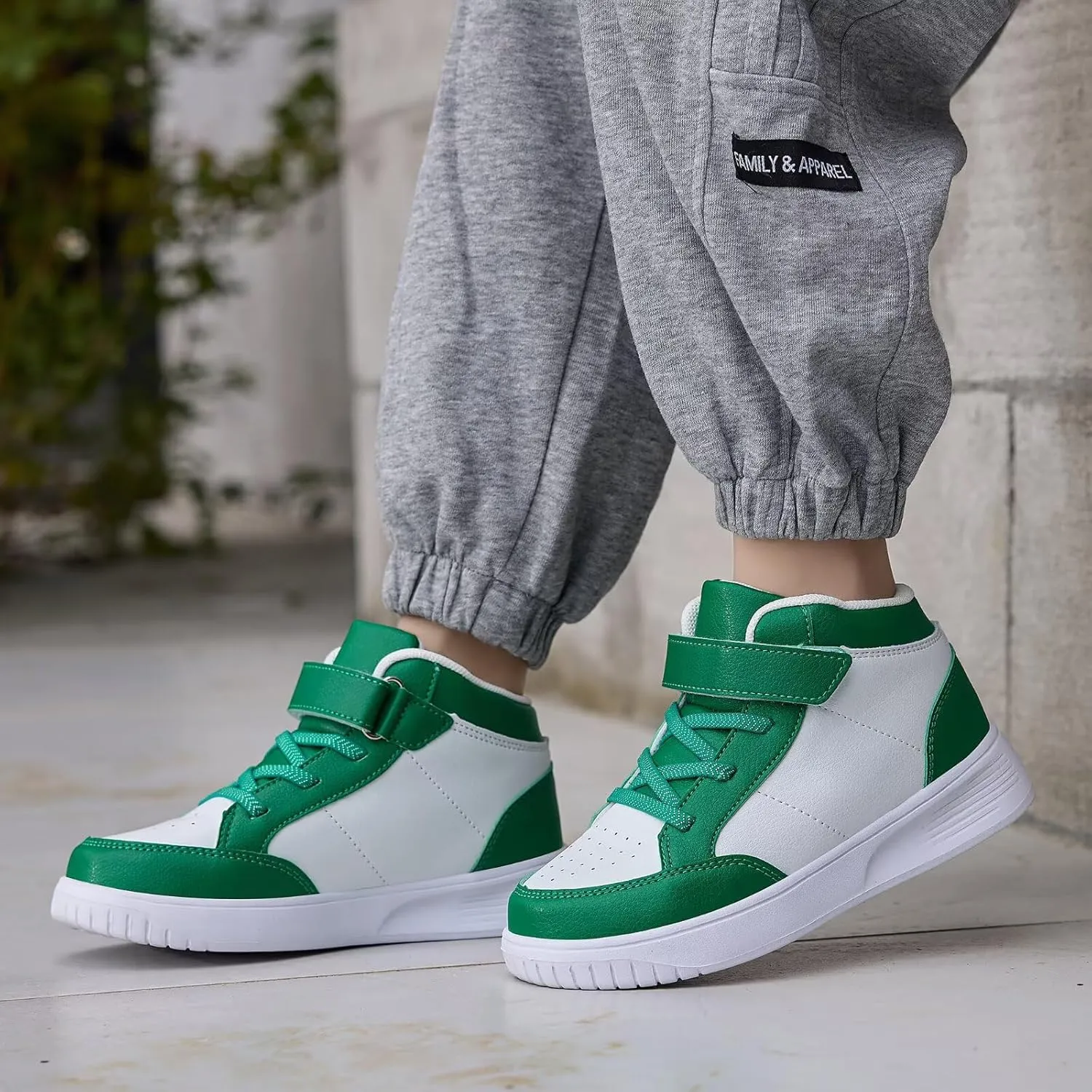 Kids Sneakers Boys Running Shoes Girls High Top Casual Lightweight Classic Adjustable Strap Sneakers