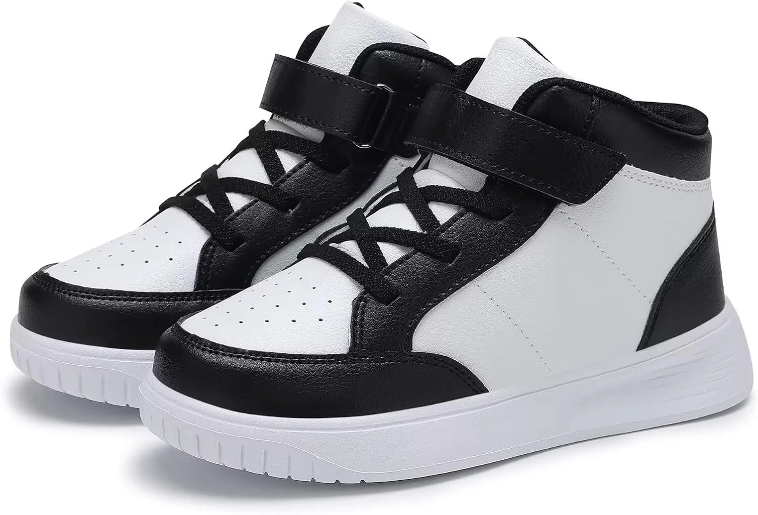 Kids Sneakers Boys Running Shoes Girls High Top Casual Lightweight Classic Adjustable Strap Sneakers