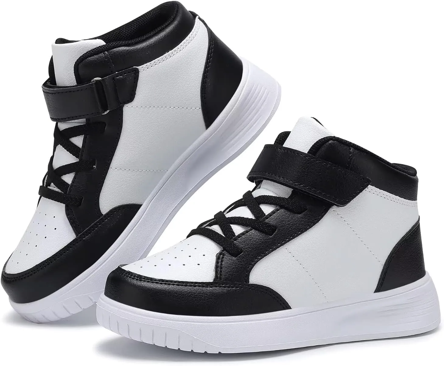Kids Sneakers Boys Running Shoes Girls High Top Casual Lightweight Classic Adjustable Strap Sneakers