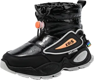 Kids Snow Booties Padded Thick Shoes Childrens Outdoor Ski Non Slip Boots Fashion Chunky Sole Warm Comfy Short Boots