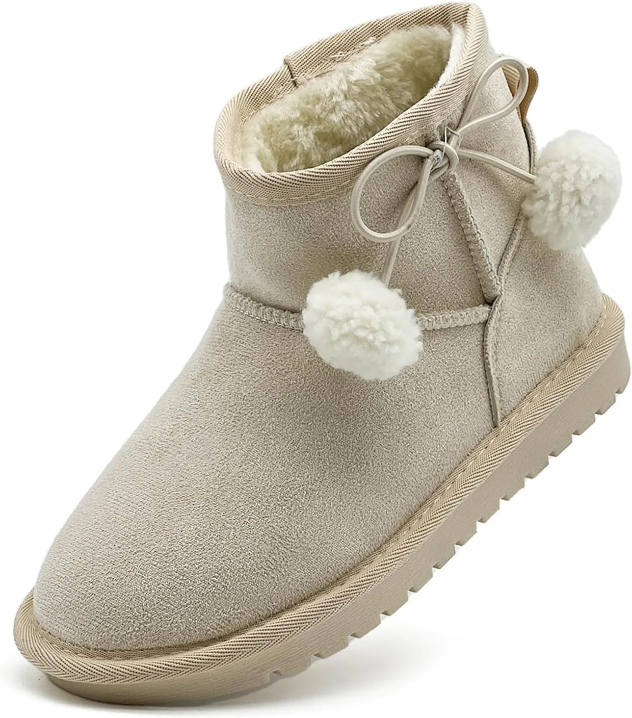 Kids Snow Boots for Girls Boys Comfy Warm Fur Lined Winter Boots Lightweight Slip On Fuzzy Ankle Boot (Little/Big Kids)