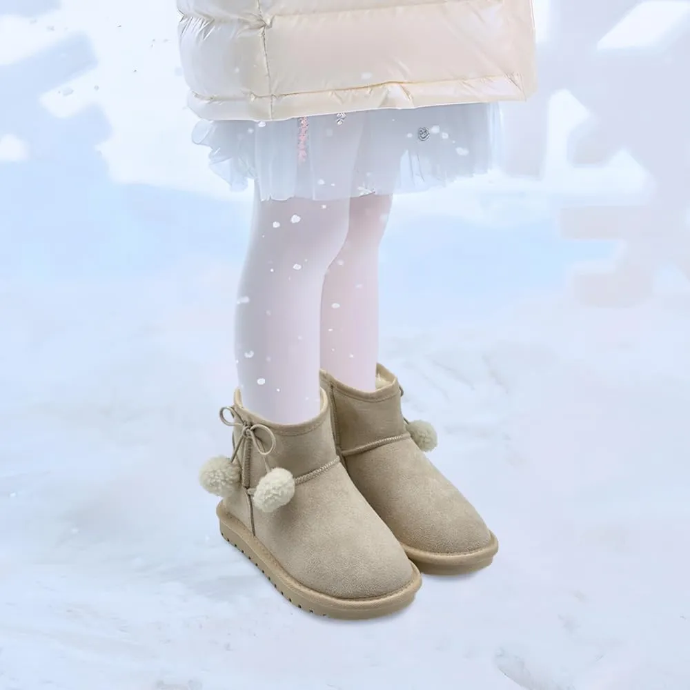 Kids Snow Boots for Girls Boys Comfy Warm Fur Lined Winter Boots Lightweight Slip On Fuzzy Ankle Boot (Little/Big Kids)