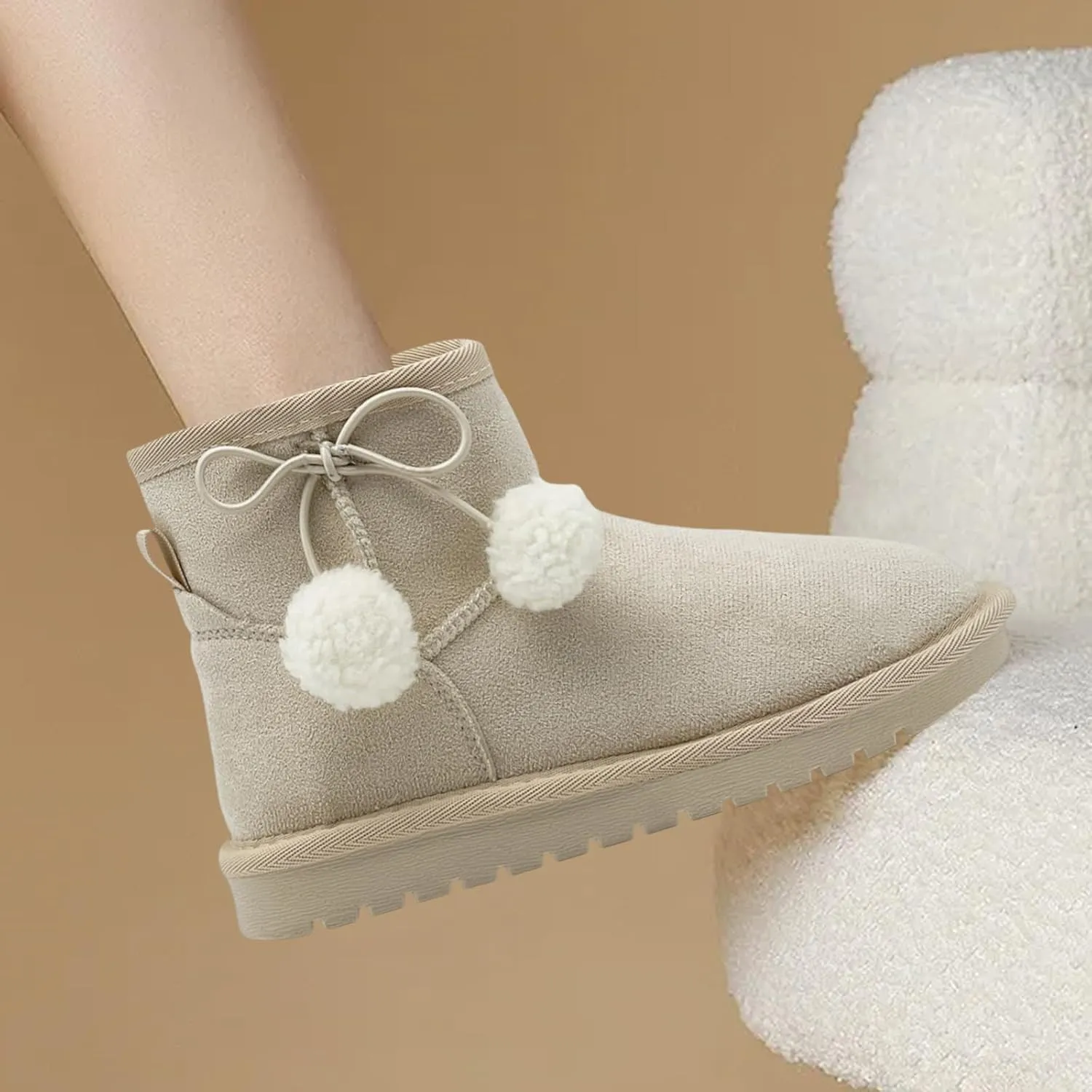Kids Snow Boots for Girls Boys Comfy Warm Fur Lined Winter Boots Lightweight Slip On Fuzzy Ankle Boot (Little/Big Kids)