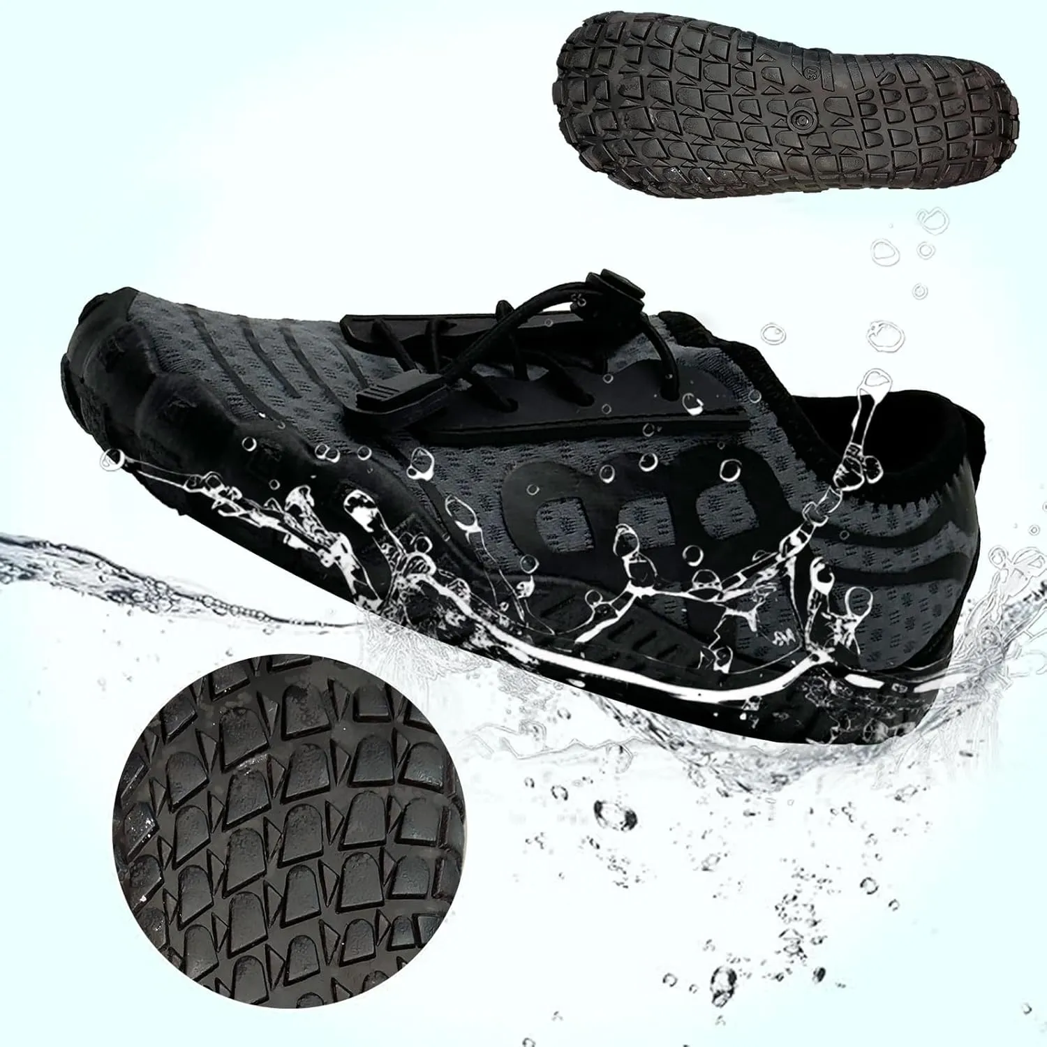 Kids Water Shoes Boys Girls Quick Dry Wide Barefoot Aqua Sneakers Breathable Beach Swim Shoes for Hiking Diving Boating Outdoor Water Sports