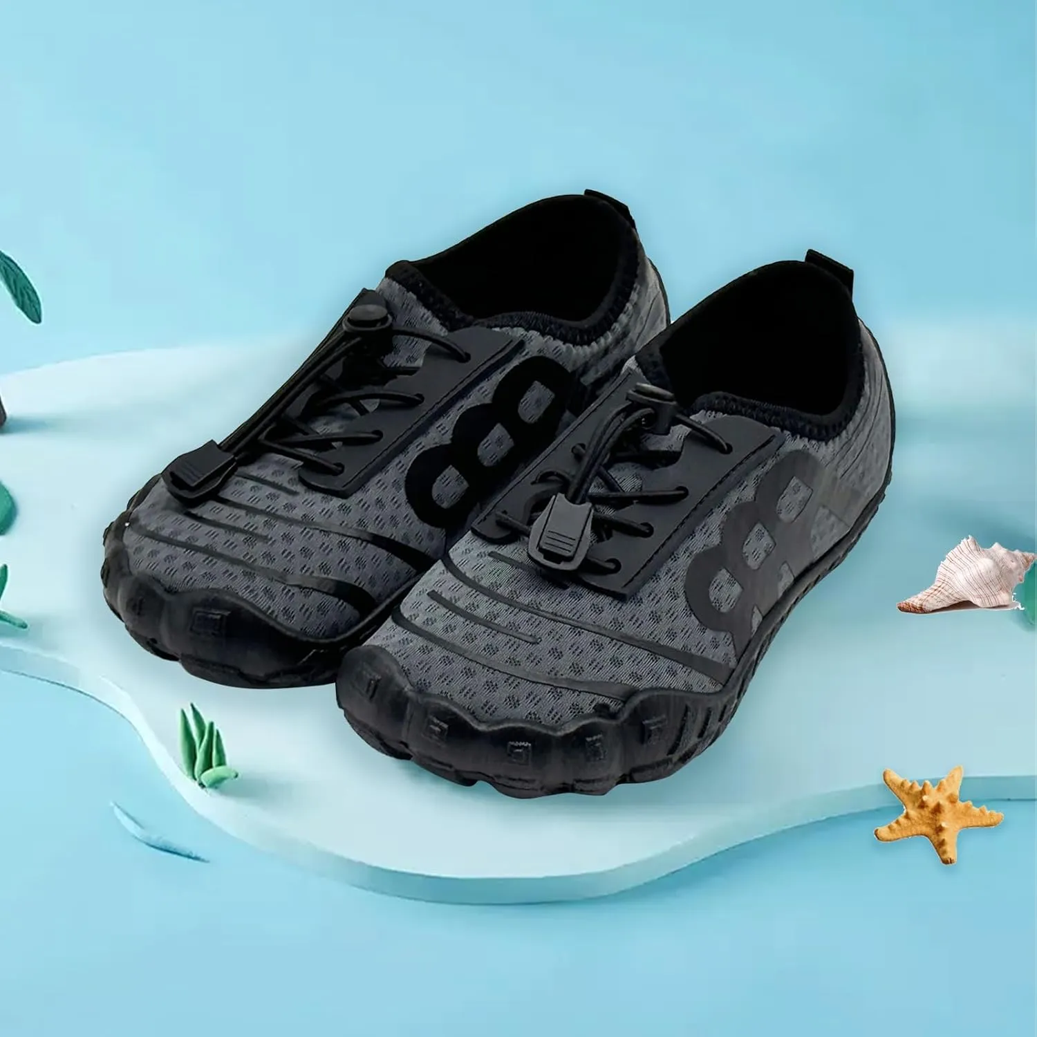 Kids Water Shoes Boys Girls Quick Dry Wide Barefoot Aqua Sneakers Breathable Beach Swim Shoes for Hiking Diving Boating Outdoor Water Sports