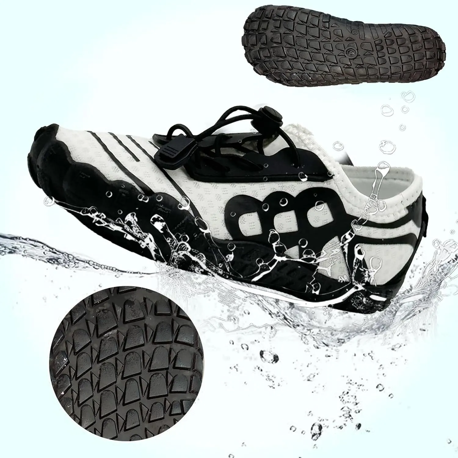 Kids Water Shoes Boys Girls Quick Dry Wide Barefoot Aqua Sneakers Breathable Beach Swim Shoes for Hiking Diving Boating Outdoor Water Sports