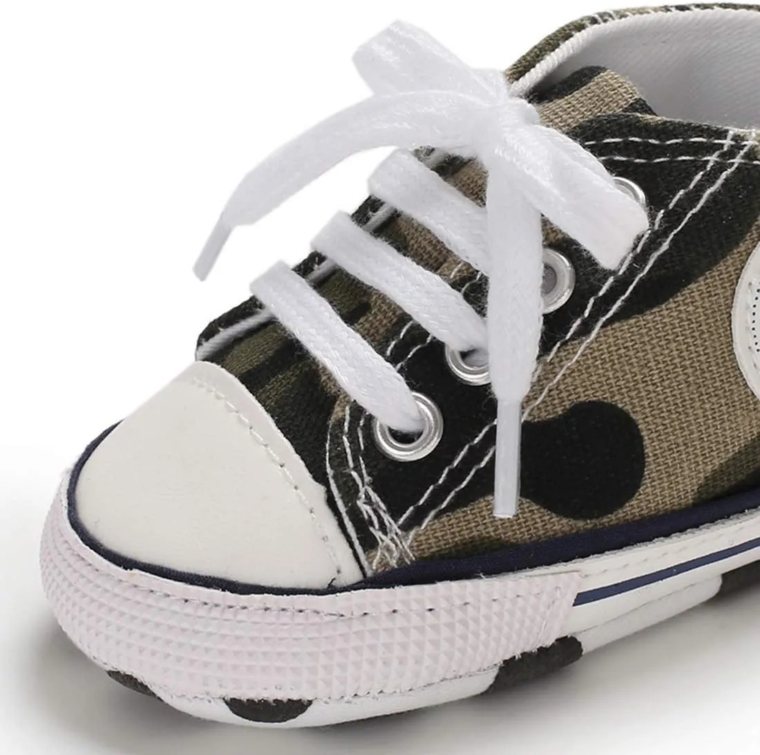 KIDSUN Unisex Baby Boy Girl Canvas Sneaker Soft Sole Infant Lace up Newborn Ankle Toddler First Walkers Crib Shoes