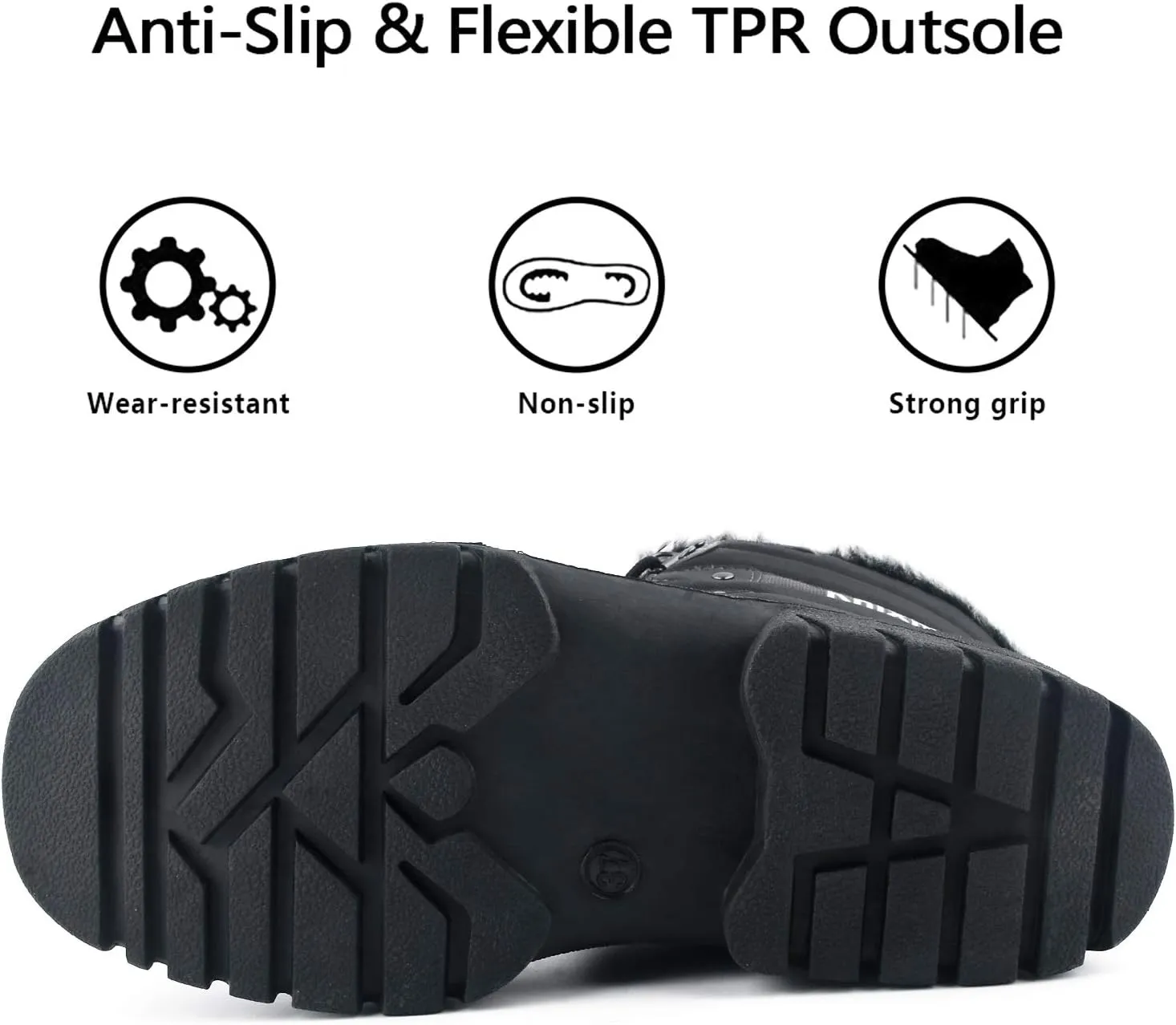 Knixmax Women's Winter Snow Boots Waterproof Mid Calf Booties Fur Lined Warm Outdoor Insulated Mucker Yard Skiing Hiking Boots