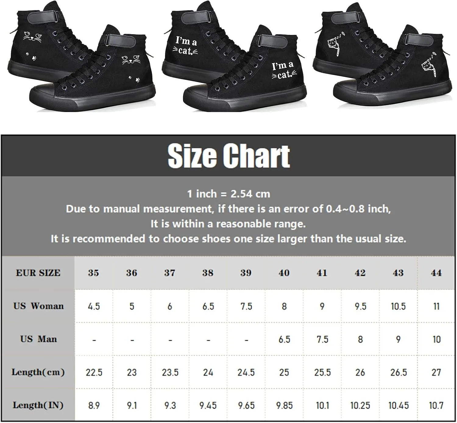 KPOP Cat Shoe Women,Gifts for Teen Girls,Animal Cat Printed Shoes Sneakers Canvas Cute Cat Pattern Unisex High Top Sneakers