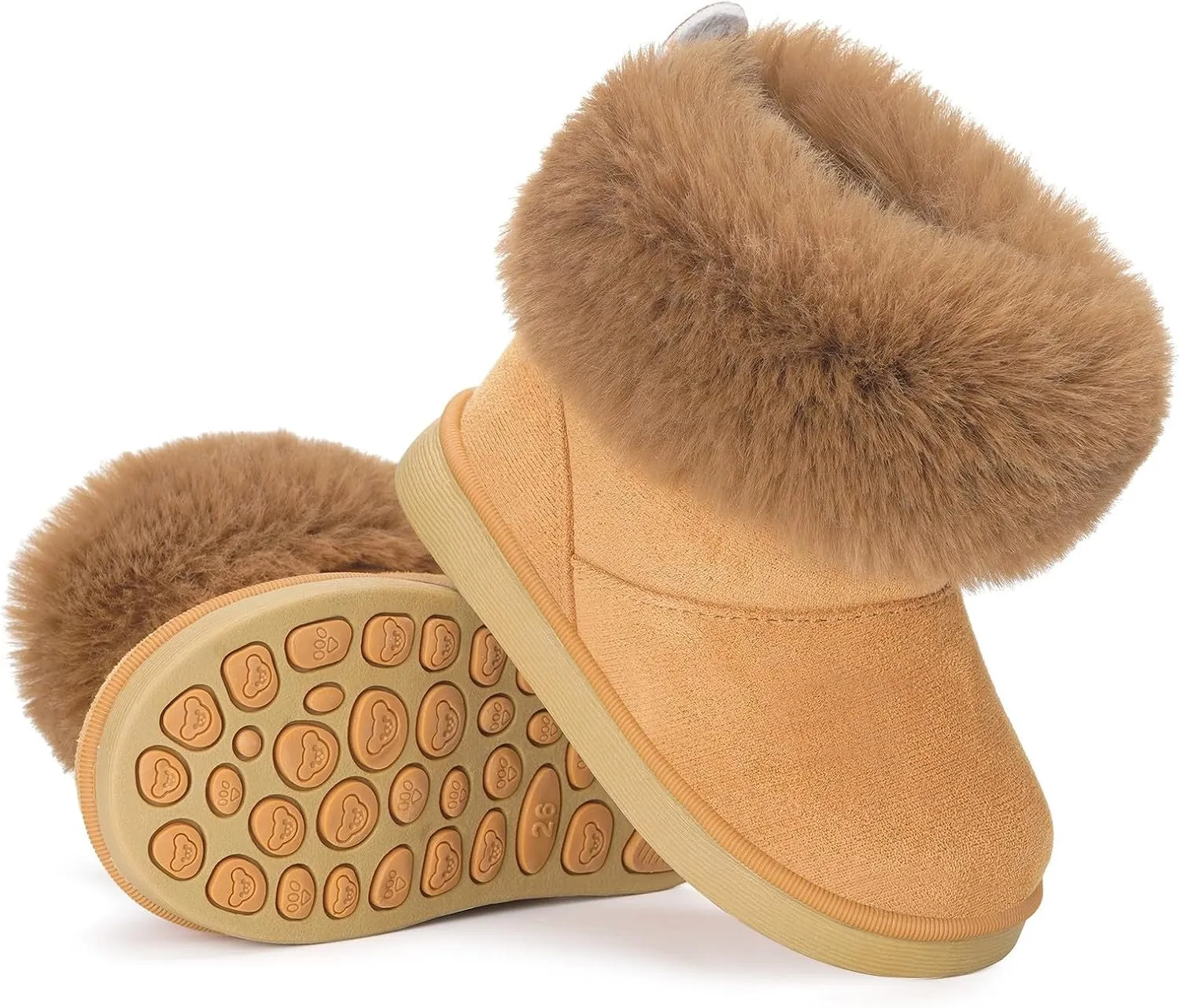 KVbabby Girls Winter Snow Boots - Toddler Kids Warm Fur Lined Princess Ankle Boots Non-Slip