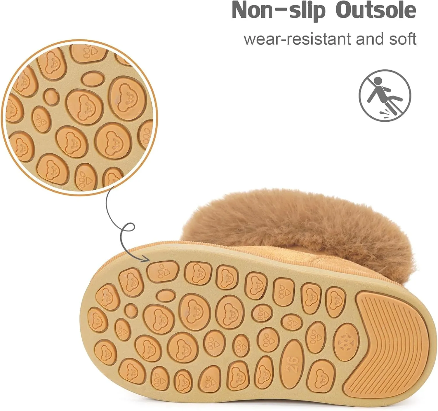KVbabby Girls Winter Snow Boots - Toddler Kids Warm Fur Lined Princess Ankle Boots Non-Slip