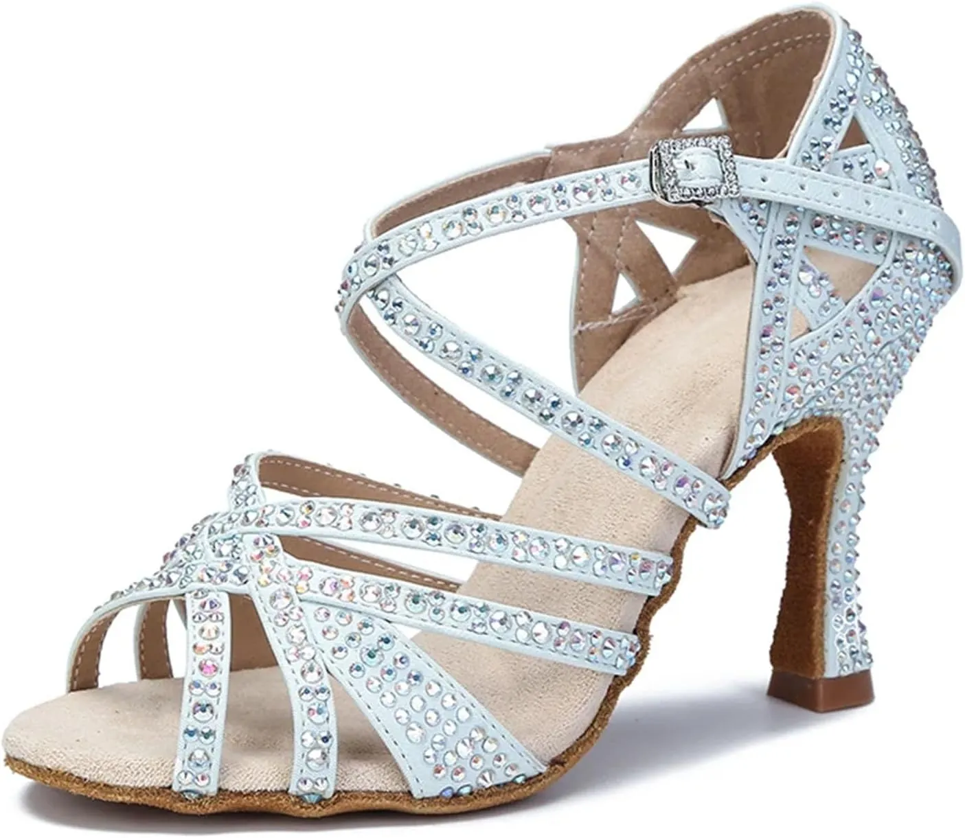 Ladies Amethyst Velvet Party Heels - Strappy Sandals with Satin Laces for Royal-Themed Events (7.5CM/2.95")
