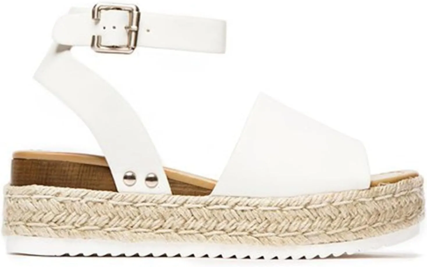 Ladmiple Wedge Sandals for Women Dressy Comfy Slip-On Ankle Buckle Sandals Summer Casual Beach Shoes Open Toe Platform