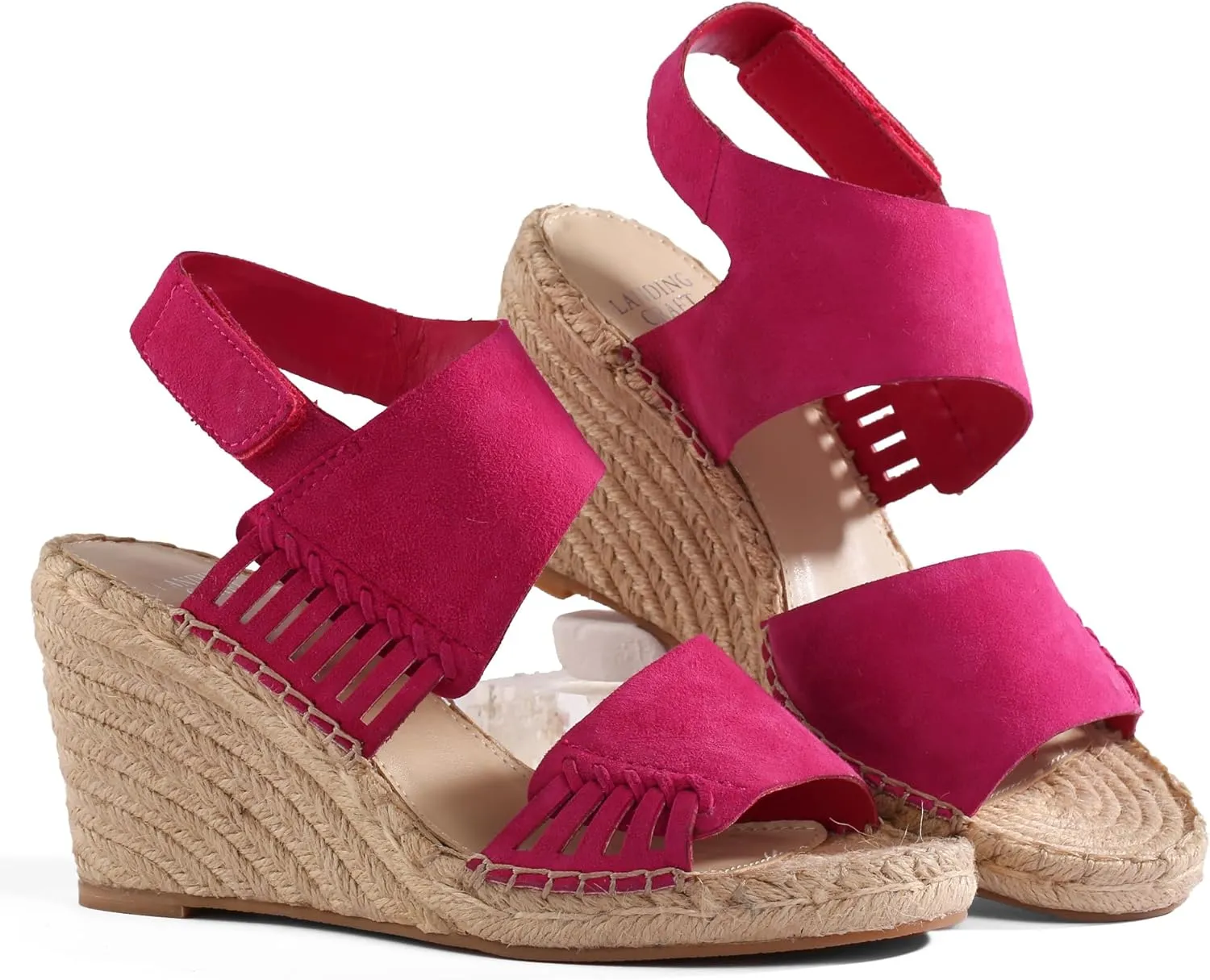 landing craft Platform Wedge Sandals for Women,Magenta Gold Red Black Yellow Espadrille Womens Wedge Sandals Open Toe Ankle Strap High Heel Wedges Summer Dressy Sandals -3.4Inch