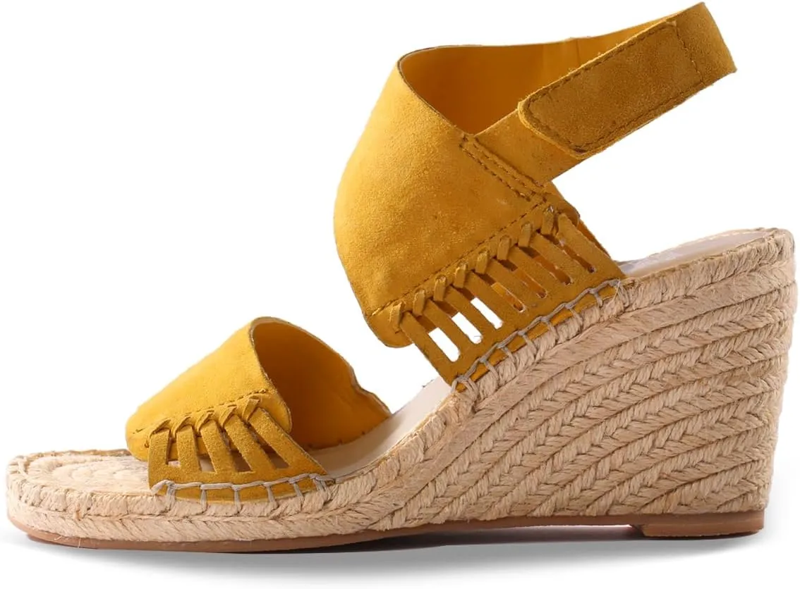 landing craft Platform Wedge Sandals for Women,Magenta Gold Red Black Yellow Espadrille Womens Wedge Sandals Open Toe Ankle Strap High Heel Wedges Summer Dressy Sandals -3.4Inch