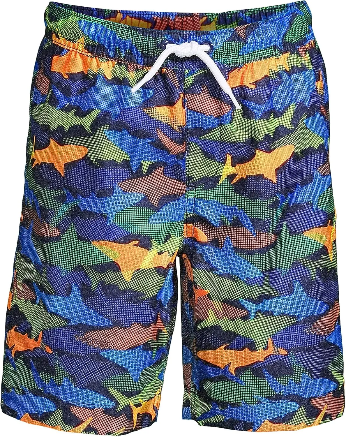 Lands' End Boys Husky Print Swim Trunks