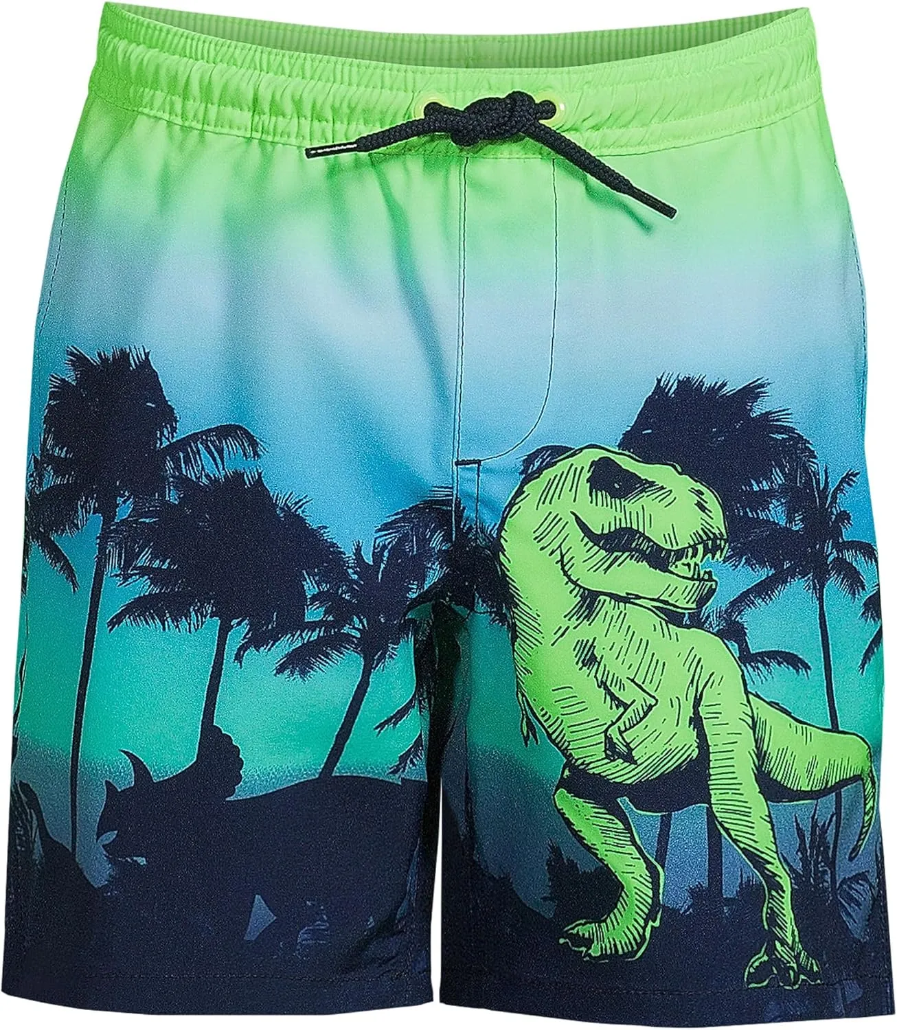 Lands' End Boys Husky Print Swim Trunks