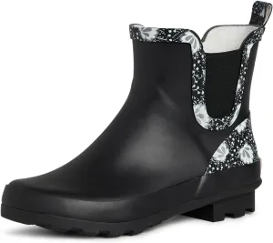 Laura Ashley Women's Rain Boots, Mid Cut Rubber Rain Boots for Women - Waterproof Ankle Boots for Ladies