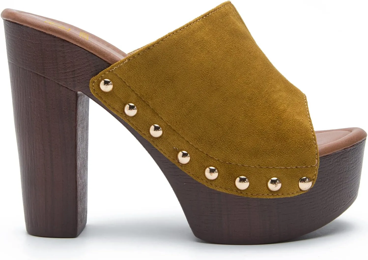 LEHOOR Women Platform Wedge Sandals Peep Toe Chunky Block High Heels Cork Mules Slip On Suede Platform Slide Sandal Backless Open Toe High Heel Summer Slides Mules Lightweight Dressy Casual 6-11 M US