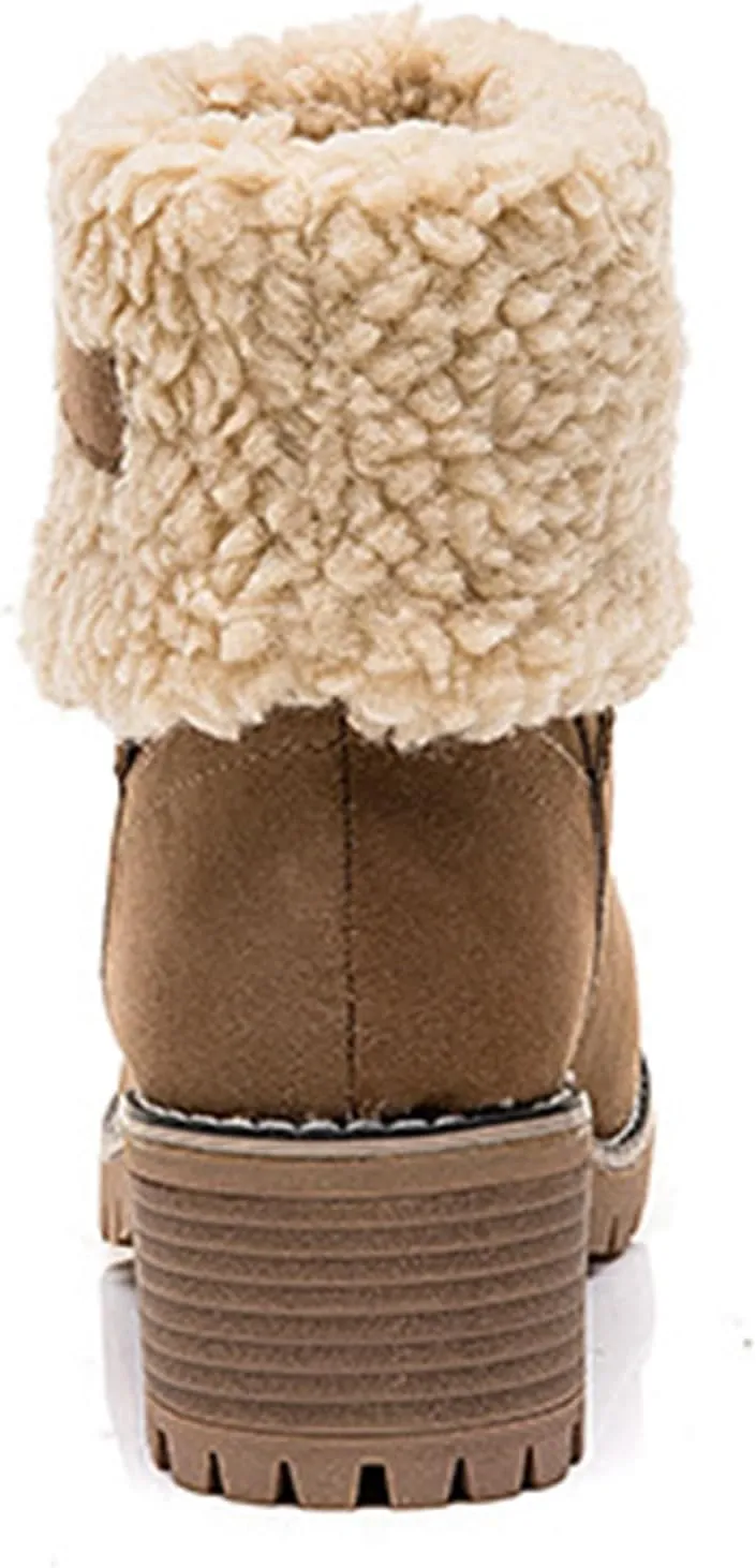 LELEBEAR Libiyi Boots, Libiyi Seniors' Chunky Heel Winter Boots, Libiyi Women's Chunky Heel Round Toe Snow Boots for Seniors