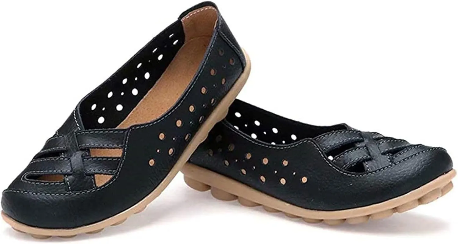 Loafer Casual Flats for Women Penny Comfort Slip On Shoes Wide Width Walking Orthopedic Loafers Comfortable Moccasins Breathable Lightweight Round Toe Nurse Loafer Driving Walking Flat Work Shoes