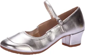 Low Heel Pumps Women's Dress Shoes T Strap Mary Janes Ladies Elegant Dancing Shoe Comfortable Closed Toe Heels