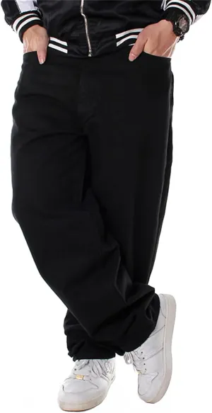 LUOBANIU Men's Black Baggy Jeans Hip Hop Loose fit 90s Vintage Cargo Denim Pants Fashion Dance Skater Skateboard Pants