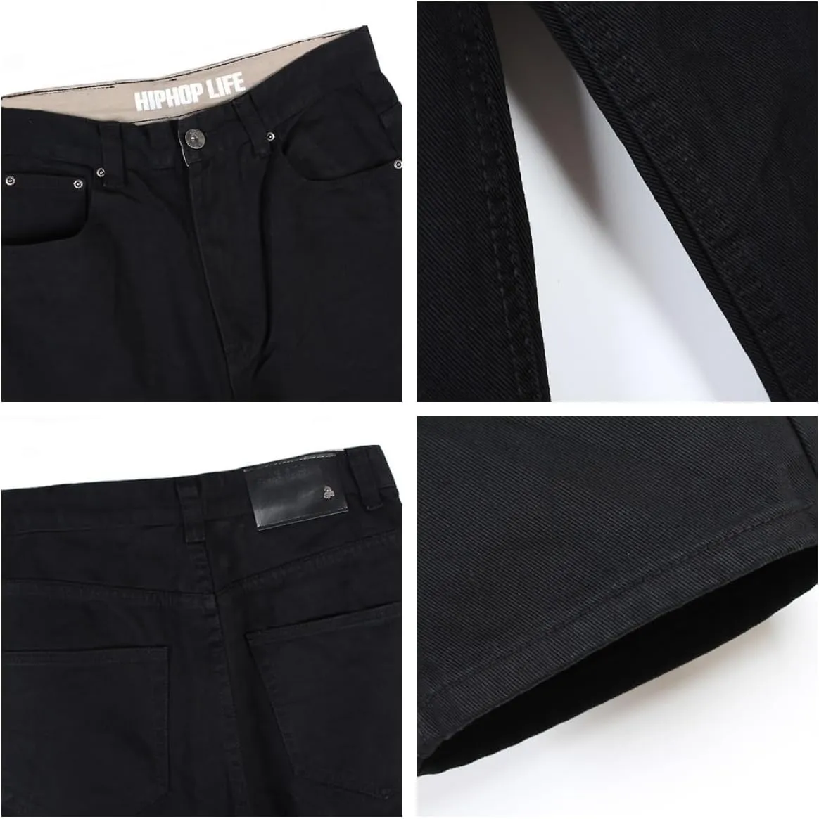 LUOBANIU Men's Black Baggy Jeans Hip Hop Loose fit 90s Vintage Cargo Denim Pants Fashion Dance Skater Skateboard Pants