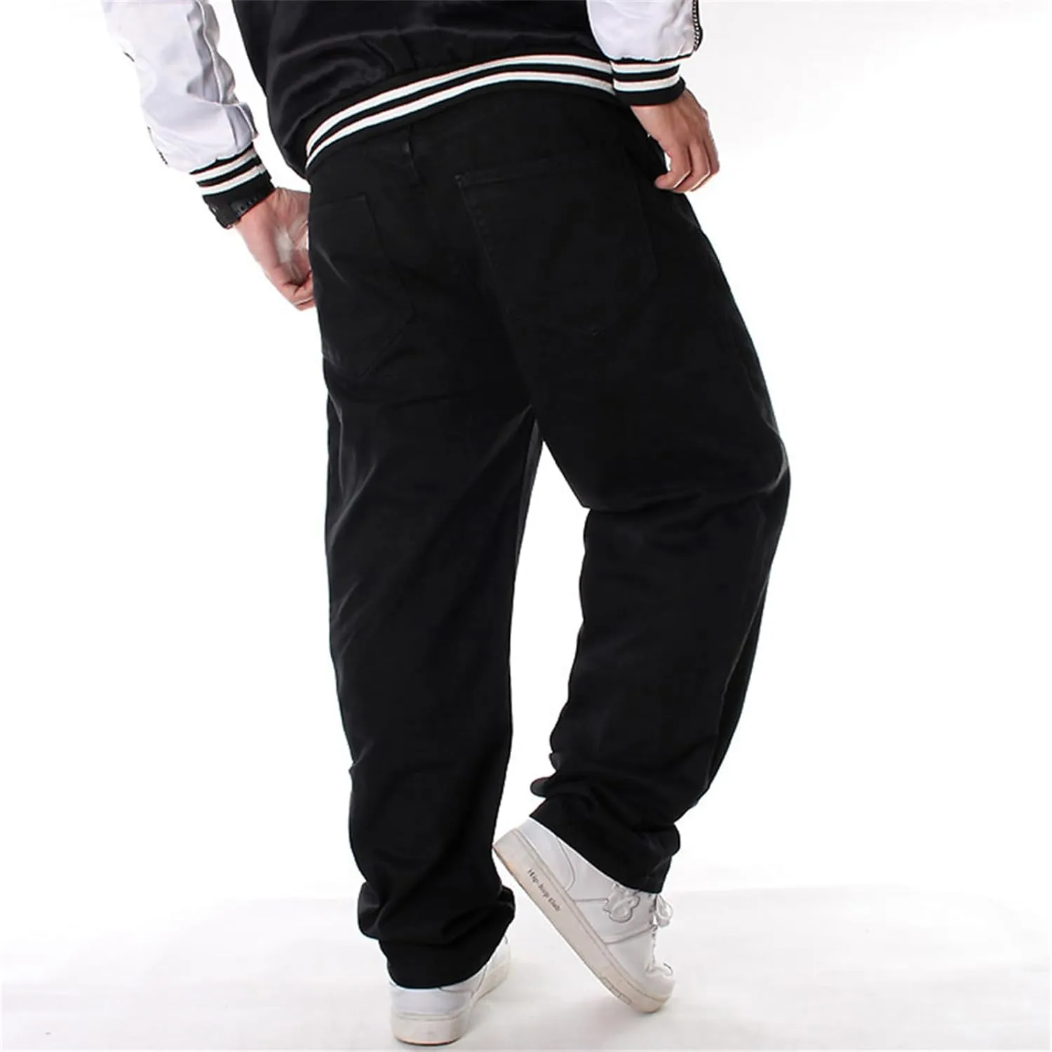 LUOBANIU Men's Black Baggy Jeans Hip Hop Loose fit 90s Vintage Cargo Denim Pants Fashion Dance Skater Skateboard Pants