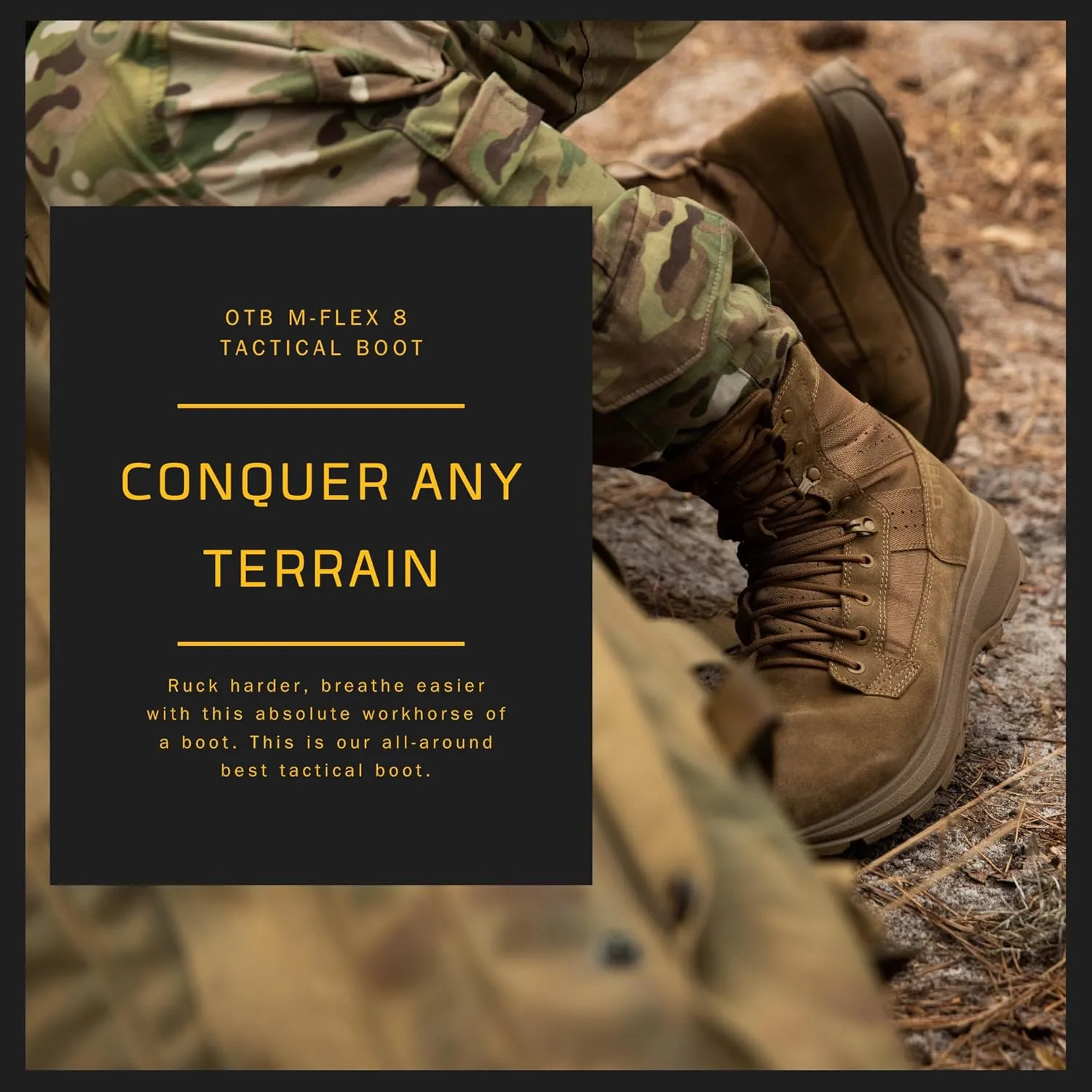 M-Flex 8 Tactical Boots for Men and Women - Lightweight, Durable, Waterproof Military & Combat Boots with Slip-Resistant Sole, Coyote