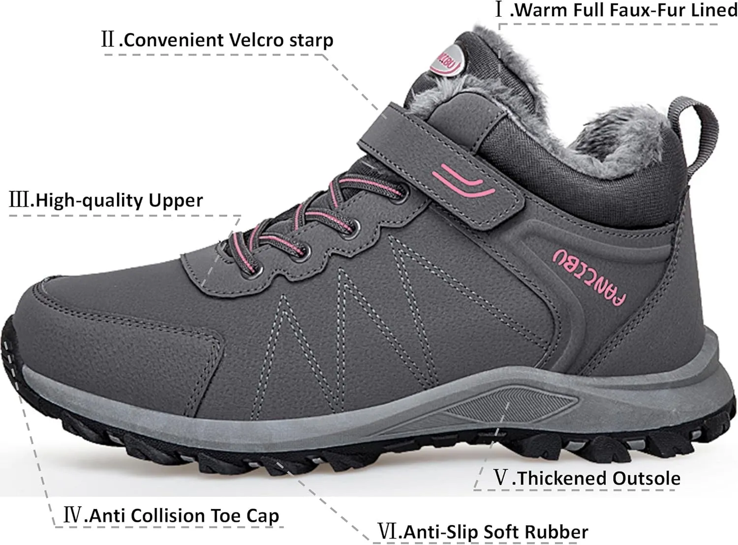 MAIZUN Snow Boots for Women Warm Fur lined Winter Boots Anti-Slip Comfortable Ankle Boots Cold Weather Boot