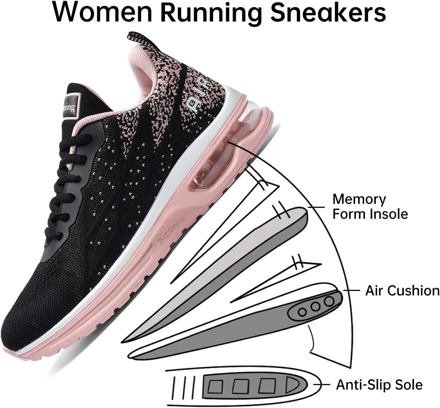 MEHOTO Womens Fashion Tennis Walking Shoes Sport Air Fitness Gym Jogging Running Sneakers