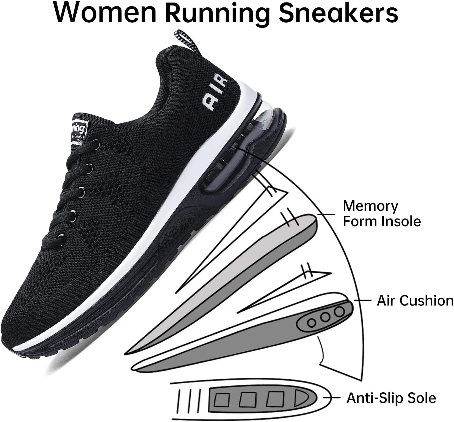 MEHOTO Womens Fashion Tennis Walking Shoes Sport Air Fitness Gym Jogging Running Sneakers