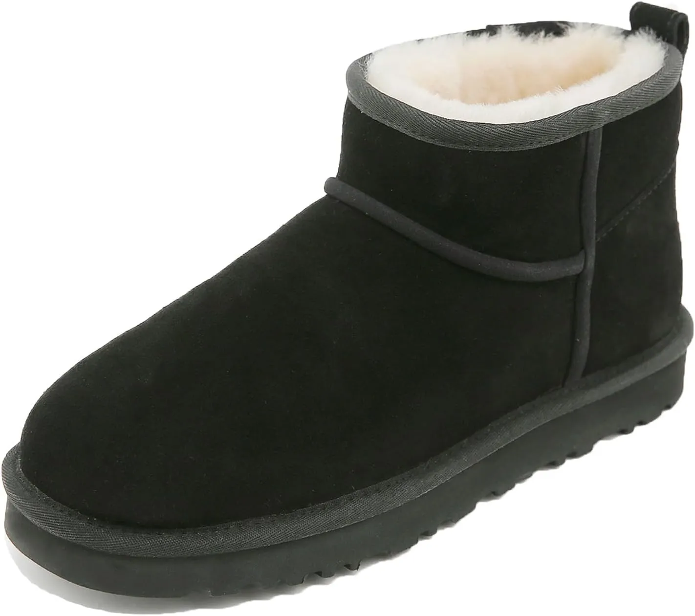 Mel&Syd 100% Australian Sheepskin Boots Womens - Upgraded Memory Foam Insole Waterproof Suede Ultra Mini Boots - Anti-Slip Comfy Winter Shearling Boots for Womens - Ankle Platform Snow Boots for Women